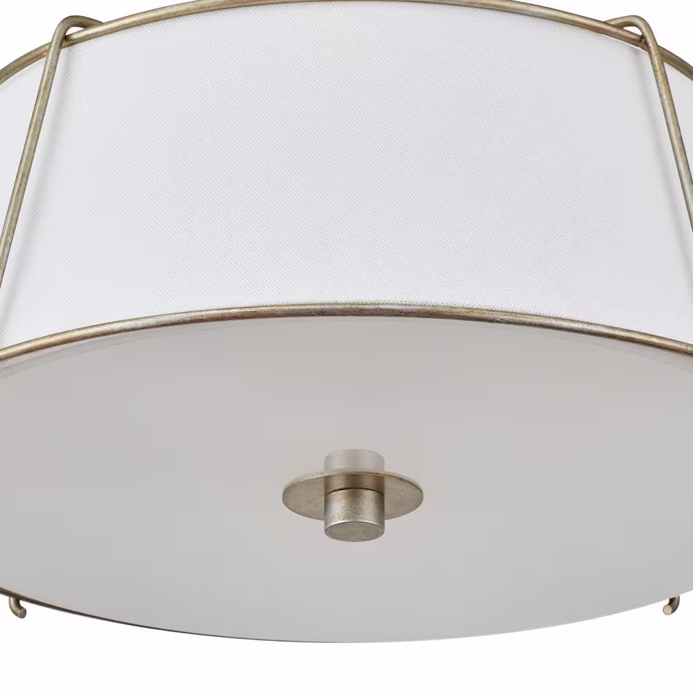 Home Decorators Collection Charleston Park 13 in. 3-Light Brushed Gold Semi-Flush Mount