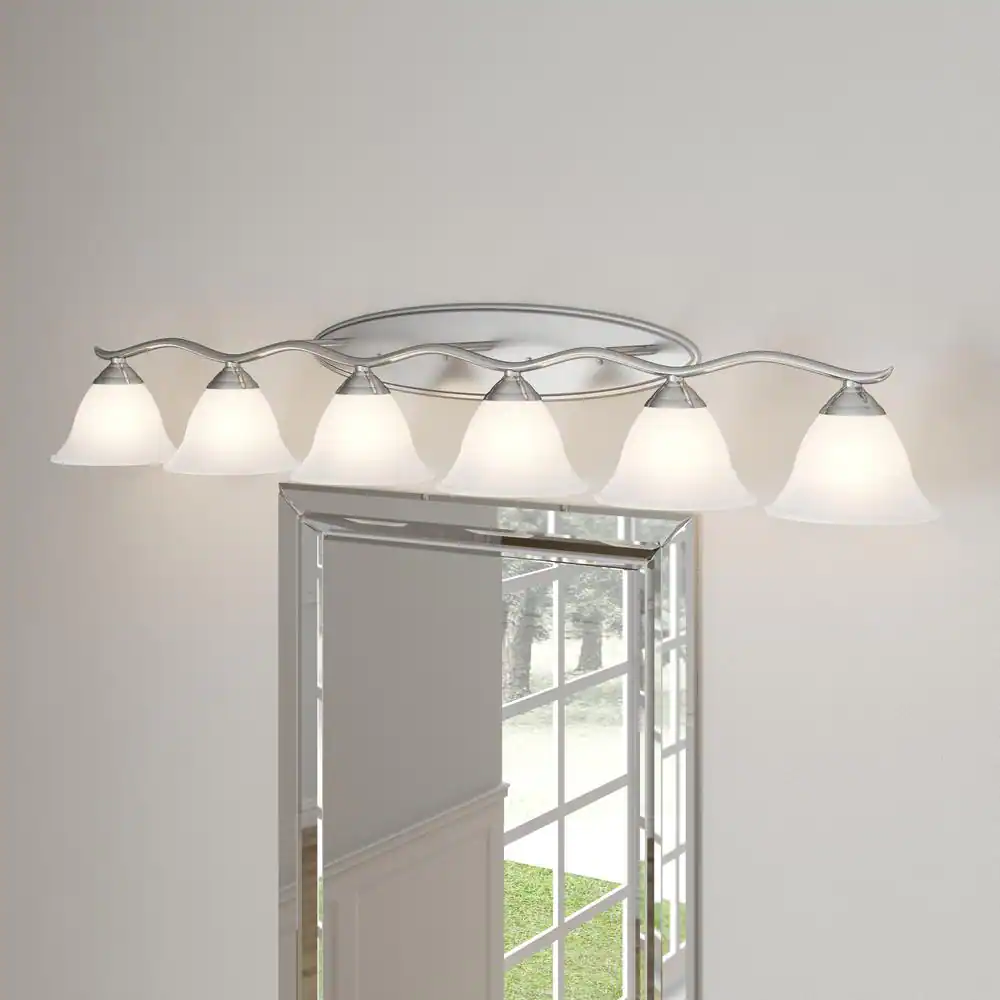 Thomas Lighting Prestige 6-Light Brushed Nickel Wall Vanity Light