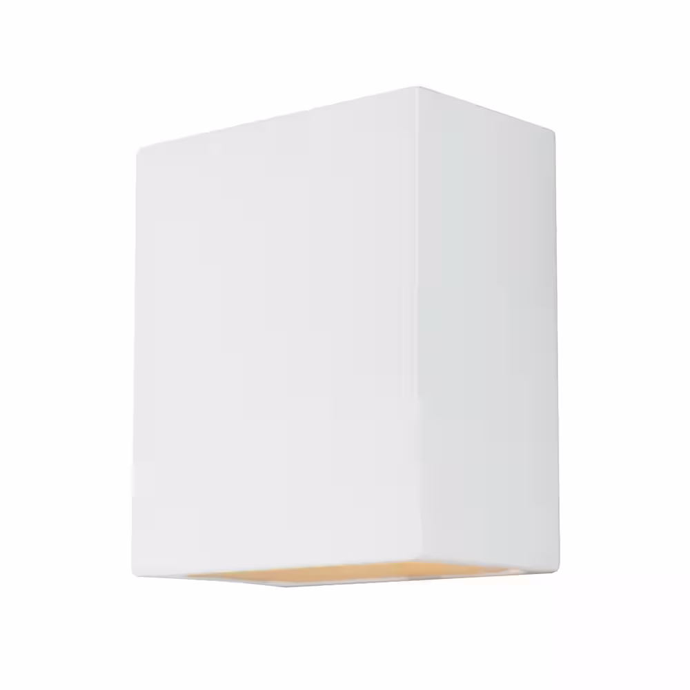 Generation Lighting Paintable Ceramic Sconces 1-Light Unfinished Ceramic Outdoor 10 in. Wall Lantern Sconce