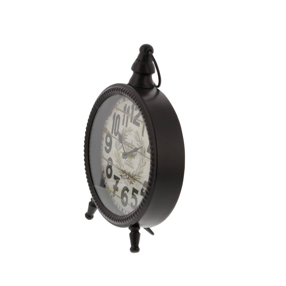 Litton Lane Black Metal Ring Top Analog Clock (Set of 4)