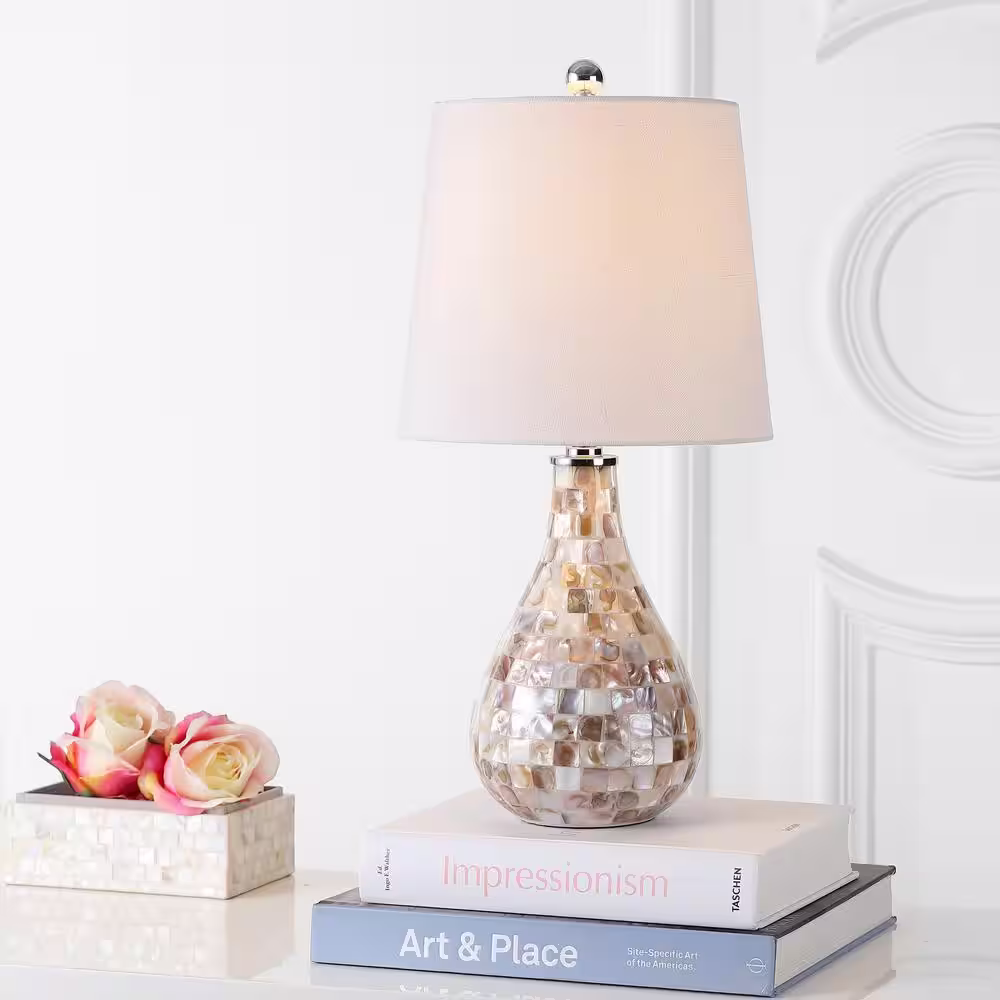 JONATHAN Y Mona 20.5 in. Seashell Mini Table Lamp