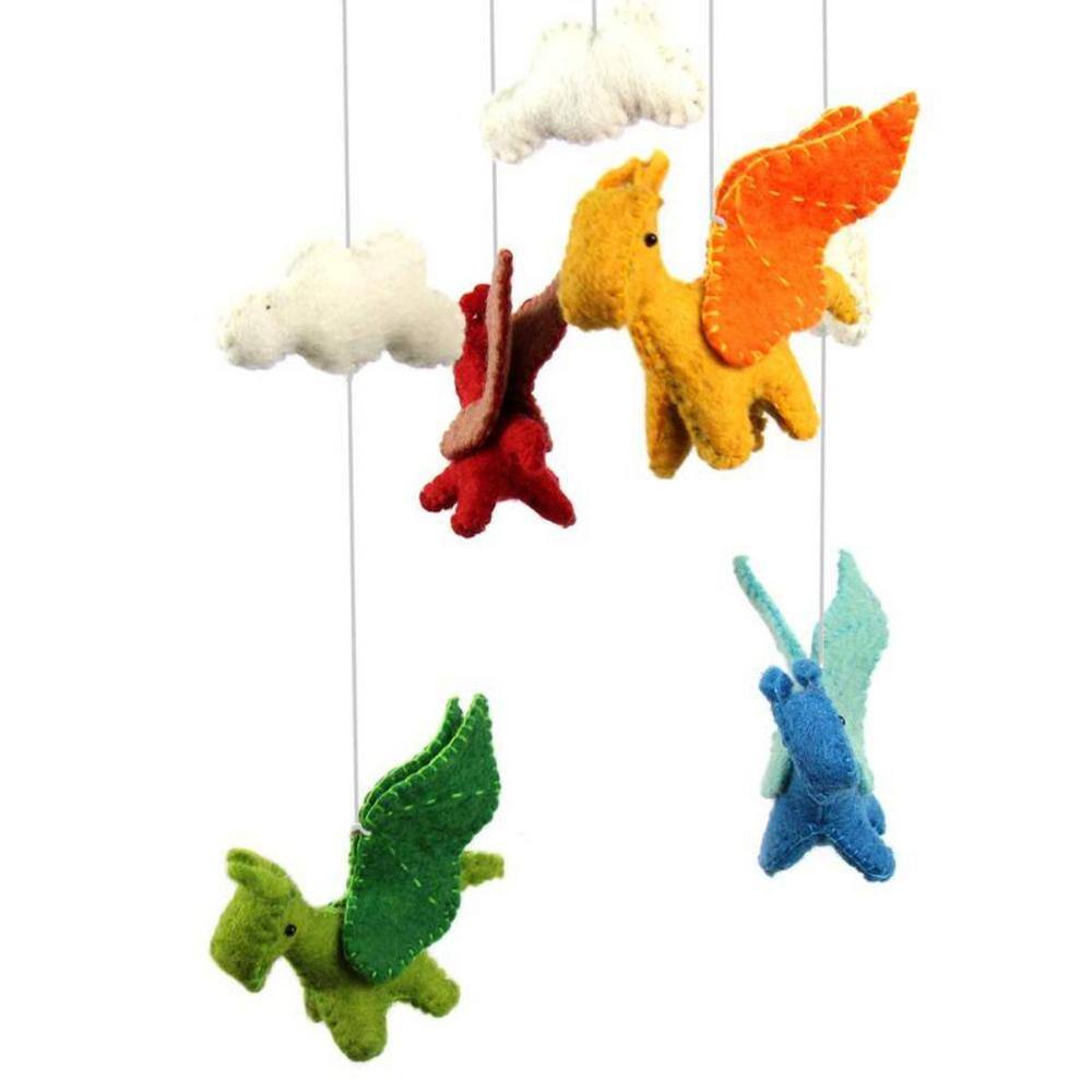 Global Crafts Dragon Baby Nursery Felt Mobile