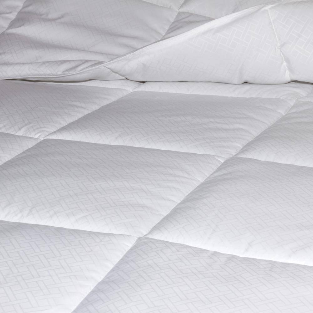None Extra Warmth White King Embossed Basketweave Microfiber Down Alternative Comforter