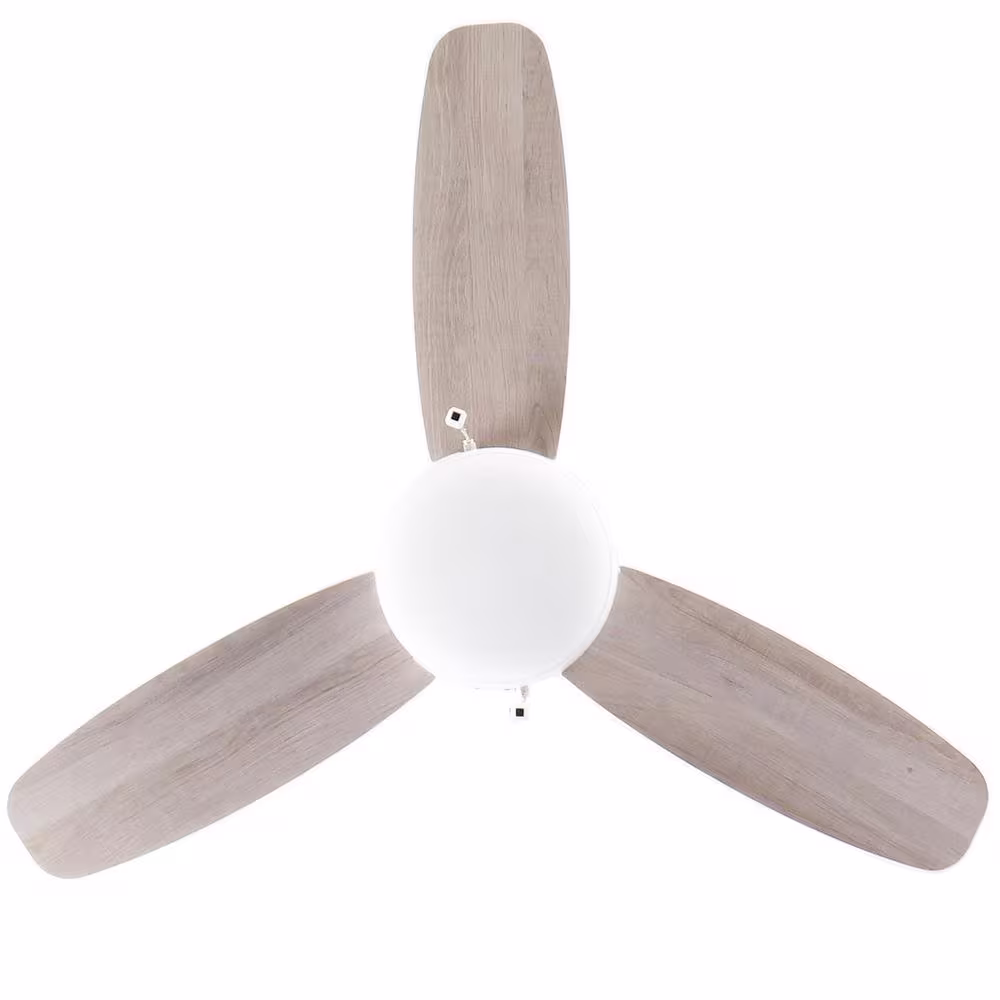 Hampton Bay Ashby Park 44 in. White Color Changing Integrated LED Matte White Indoor Ceiling Fan with Light and 3 Reversible Blades