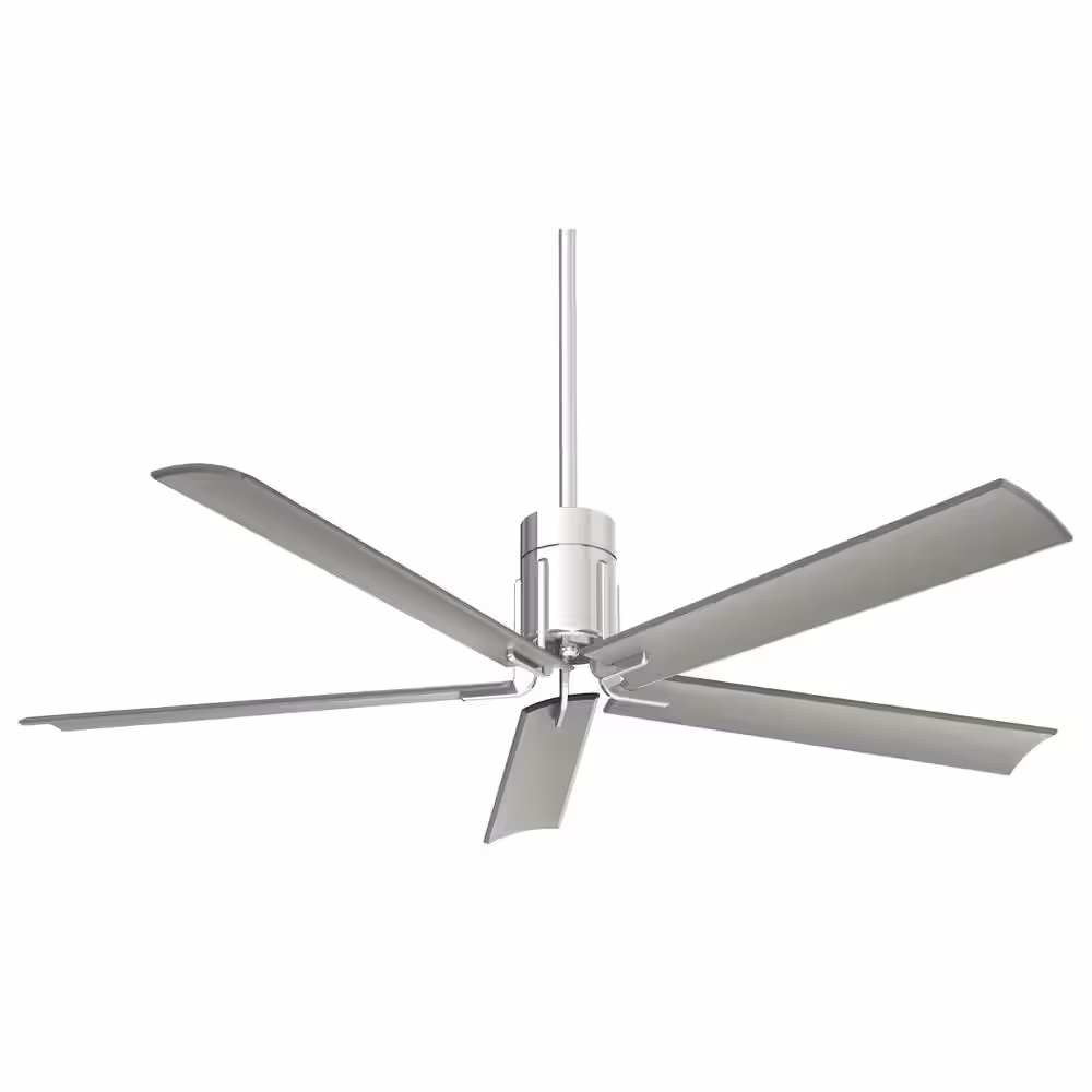 MINKA-AIRE Clean 60 in. Integrated LED Indoor Polished Nickel Ceiling Fan with Light with Remote Control