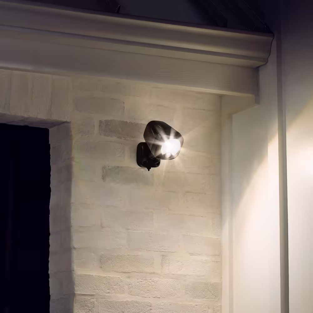 Ring Black Smart Lighting Motion Activated Outdoor Integrated LED Spot Light Battery w/ Smart Lighting Bridge White (2-Pack)