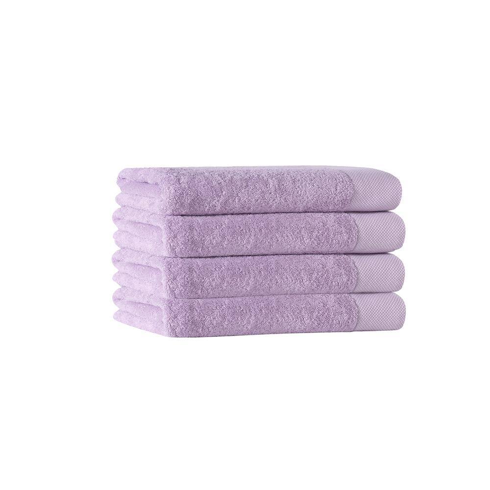 None Signature 4-Pieces Lilac Turkish Cotton Hand Towels