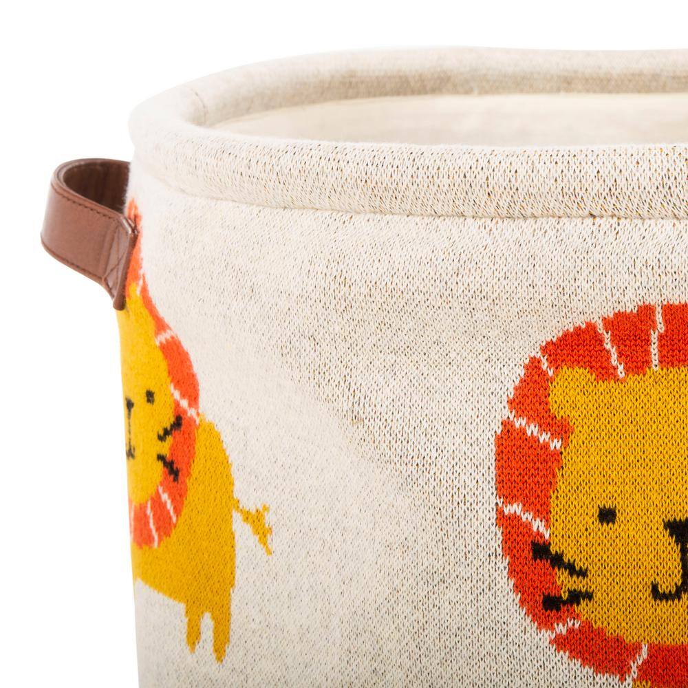 SAFAVIEH Lenny 13.5 in. W. x 14.5 in. H. Red/Orange/Beige Storage Basket