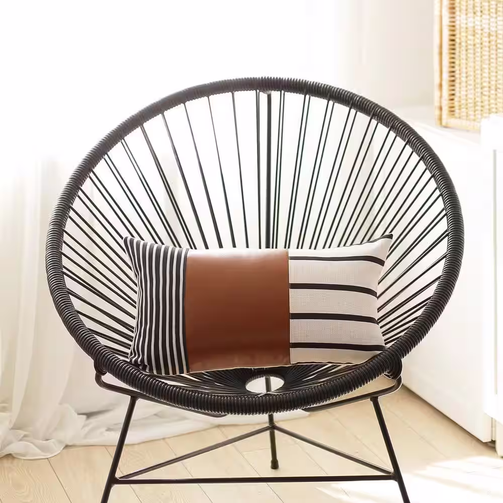 HomeRoots Jordan Brown Geometric 12 in. x 20 in. Throw Pillow Cover