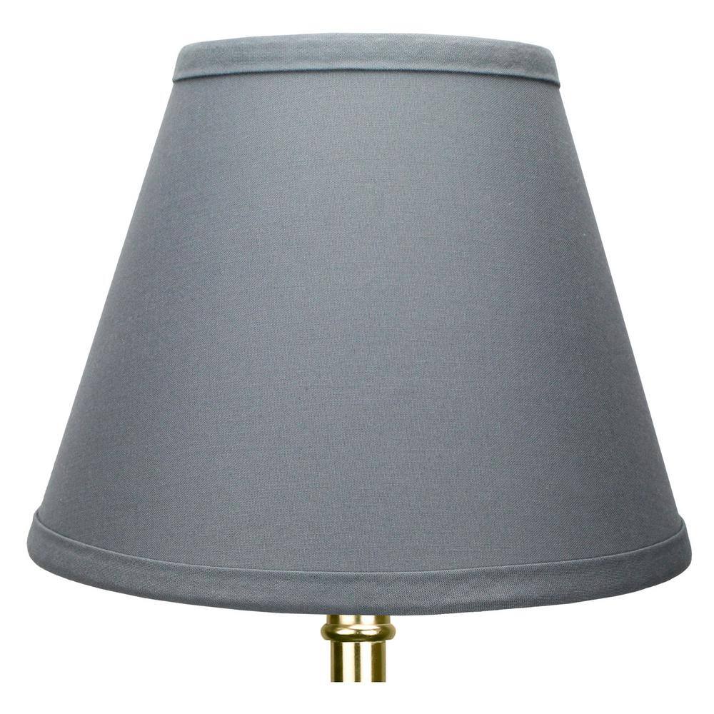 FenchelShades.com 5 in. Top Diameter x 9 in. Bottom Diameter x 7 in. Slant Linen Graphite Empire Lamp Shade