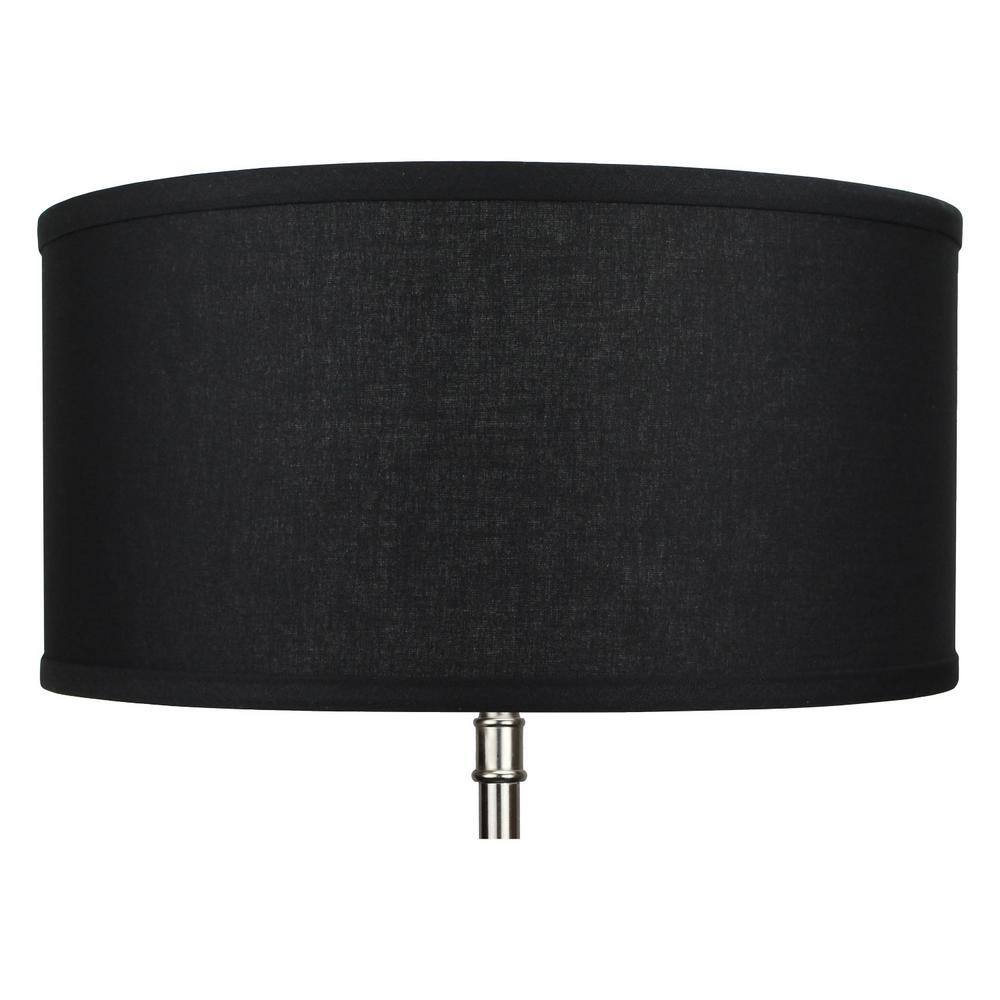 FenchelShades.com Fenchel Shades 14 in. Top Diameter x 14 in. Bottom Diameter x 7 in. Height, Drum Lamp Shade - Linen Black