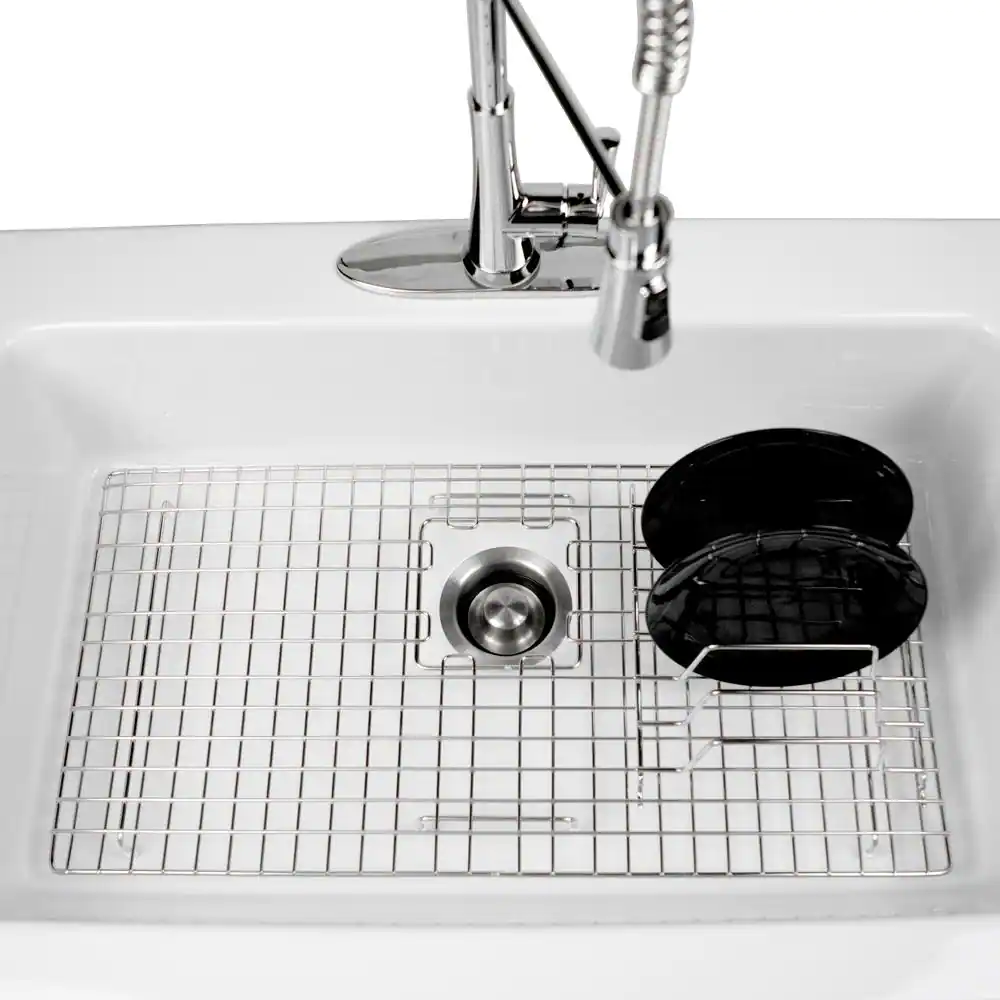 SINKOLOGY SinkSense Alder 27.5 in. x 14 in. Powder Coated Stainless Steel Kitchen Sink Bottom Grid in Stainless Steel