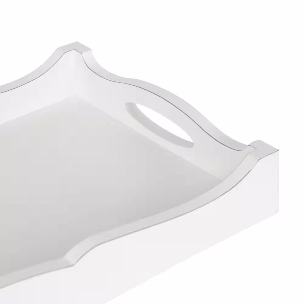 Kate and Laurel Astral 23.50 in. W Rectangle White MDF Decorative Tray