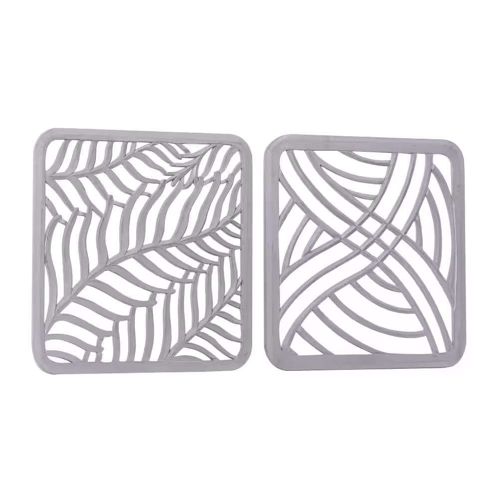 Litton Lane Eclectic MDF Gray Wall Decor (Set of 2)