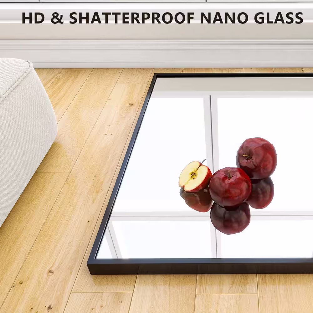 XRAMFY 30 in. W x 71 in. H Rectangular Black Aluminum Alloy Framed Modern Oversized Wall Mirror