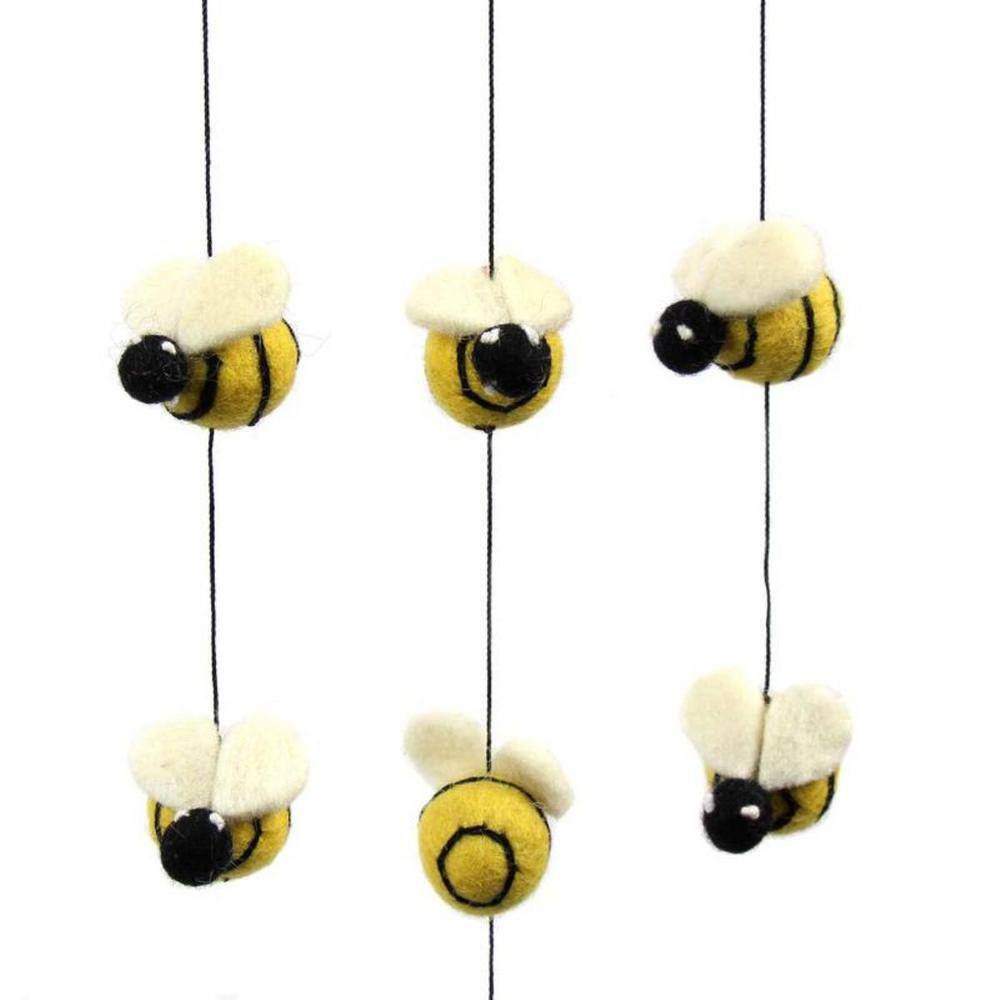 Global Craft Bee Hive Baby Nursery Felt Mobile