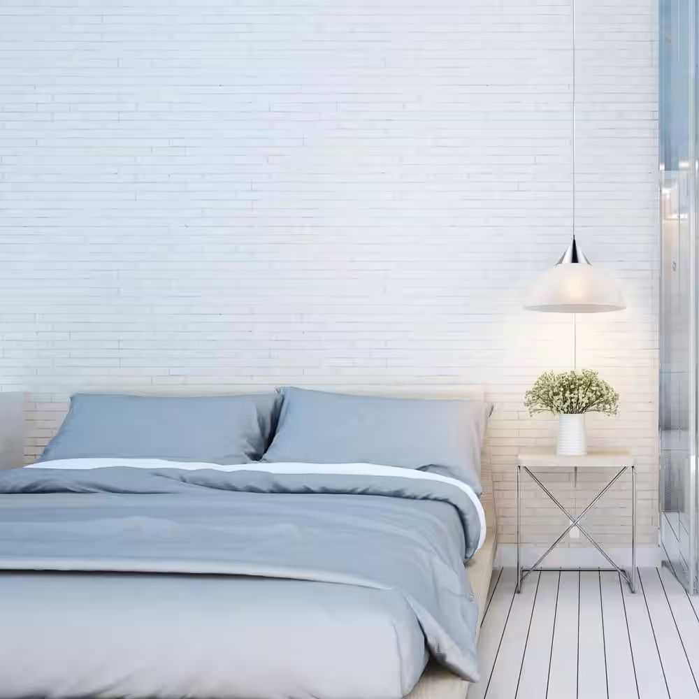 Globe Electric Amris 1-Light 11 in. Plug-In White Hanging Pendant