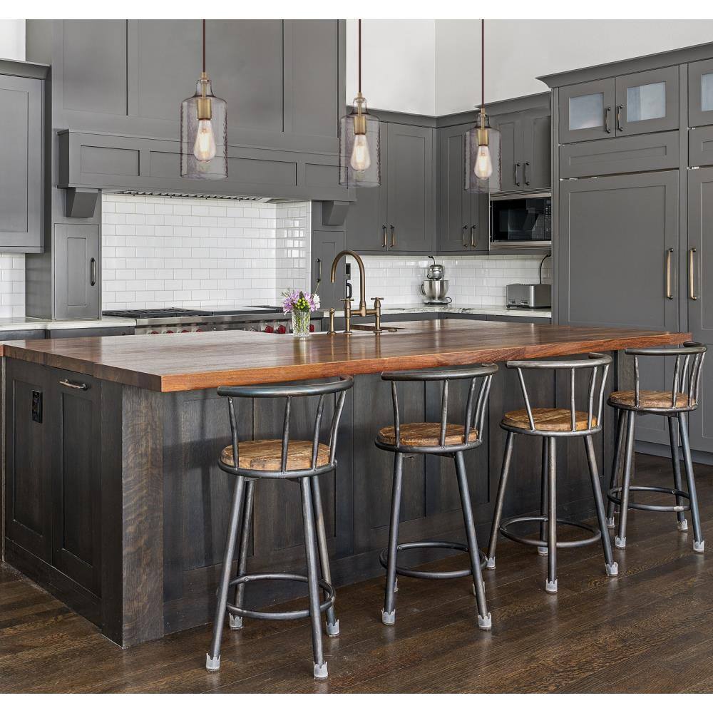 Westinghouse Carmen 1-Light Antique Brass Mini Pendant with Clear Textured Glass Shade