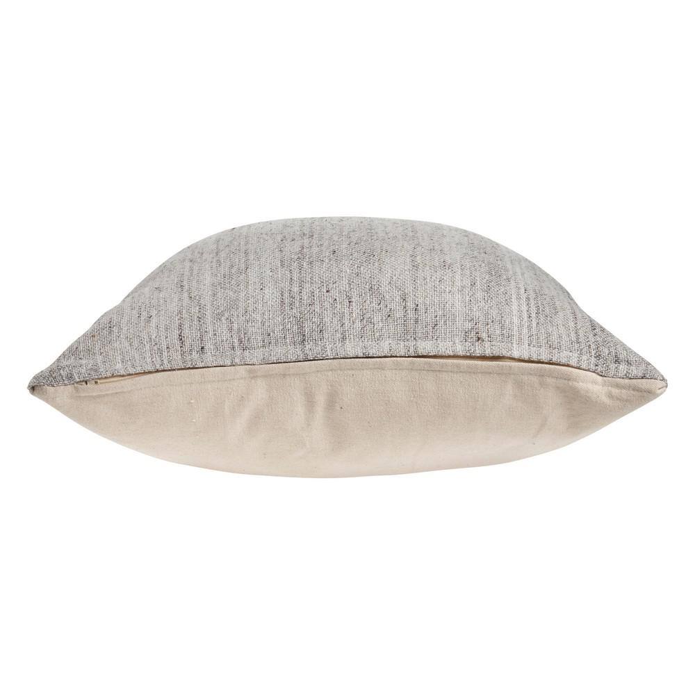 LR Home San Gray Modern Distressed Cozy Poly-fill 20 in. x 20 in. Decorative Throw Pillow
