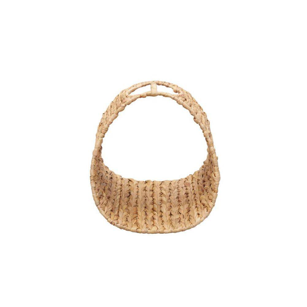 HOUSEHOLD ESSENTIALS Oval Natural Freestanding Magazine Rack in Hyacinth