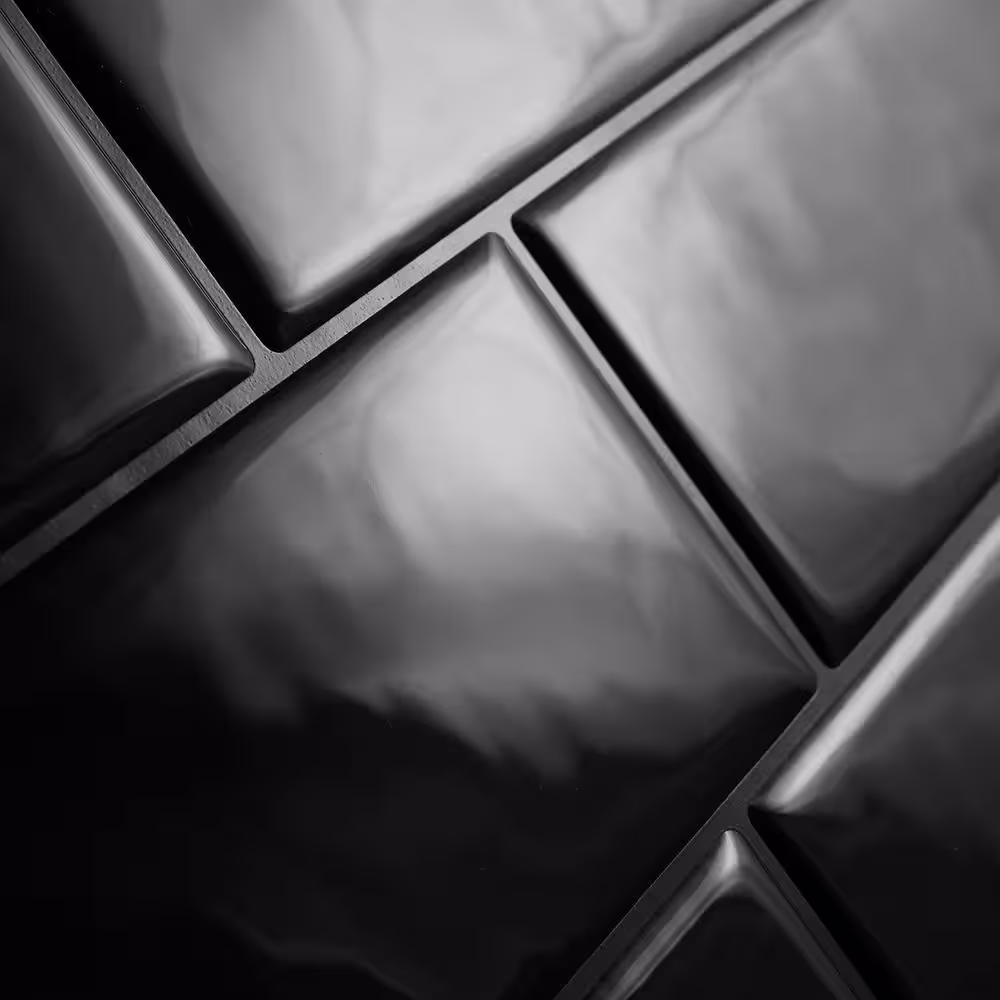 smart tiles Metro Nero Black 11.56 in. x 8.38 in. Vinyl Peel and Stick Tile (2.21 sq. ft./ 4-pack)