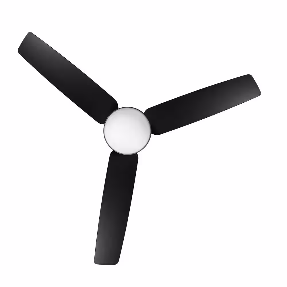 Home Decorators Collection Ossa 52 in. Integrated LED Indoor Matte Black Smart Ceiling Fan with Remote Control and CCT Powered by Hubspace
