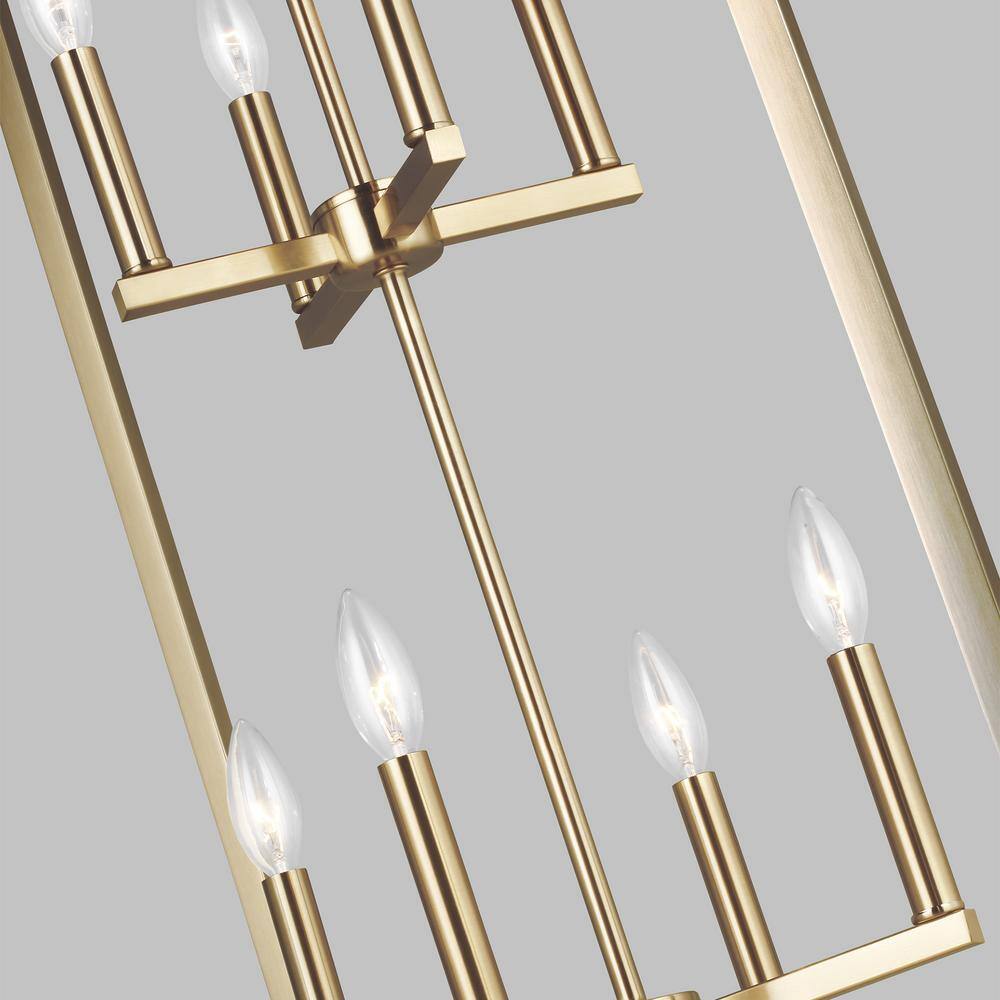 Generation Lighting Moffet Street 8-Light Satin Brass Industrial Hanging Pendant