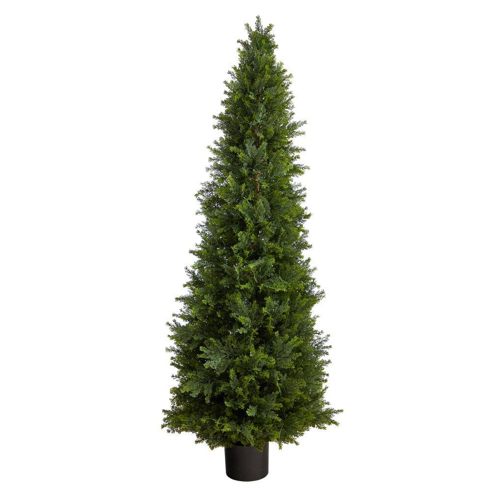 Nearly Natural 5.5 ft. Artificial Cypress Cone Topiary Tree UV Resistant (Indoor/Outdoor)
