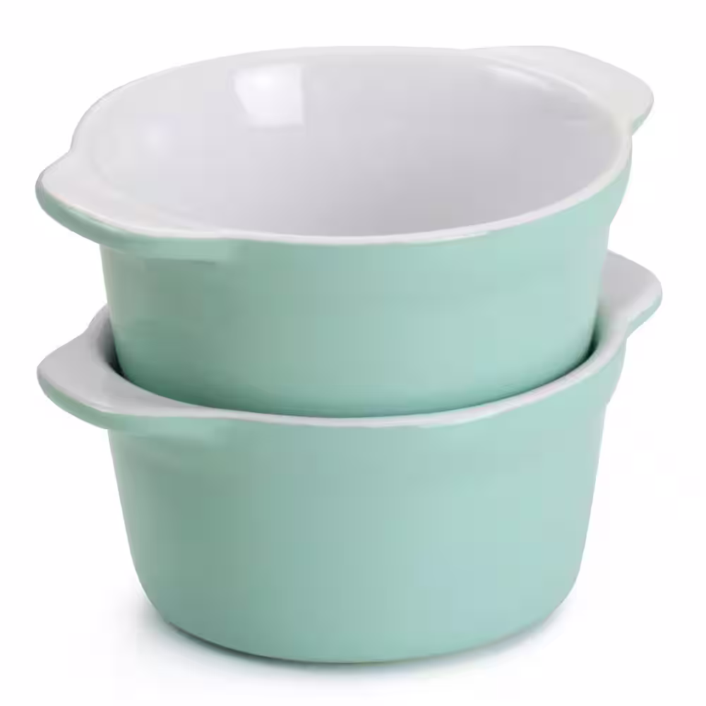 None 4 in. Stoneware Ramekin 4-Piece Set in Blue