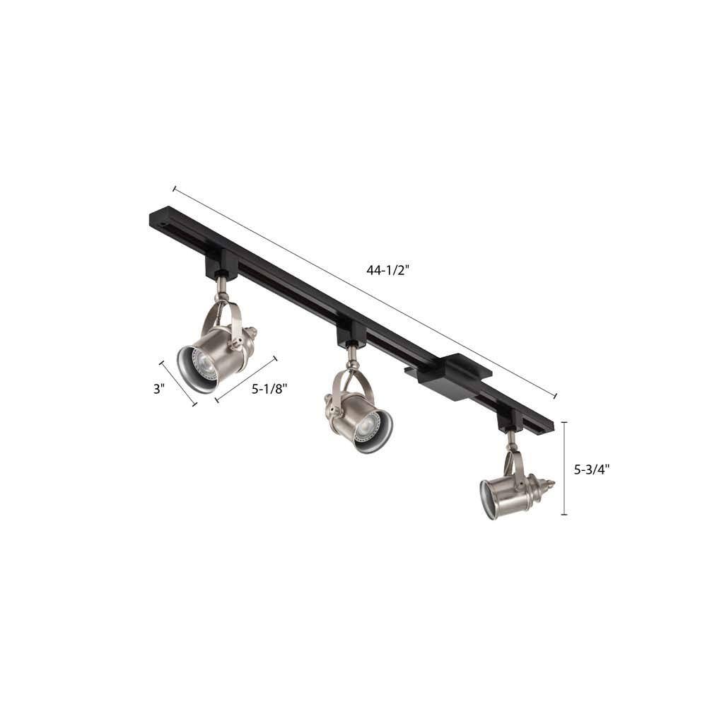 Lithonia Lighting 44.5 in. 3-Light Brushed Nickel LED Spotlight Track Lighting Kit