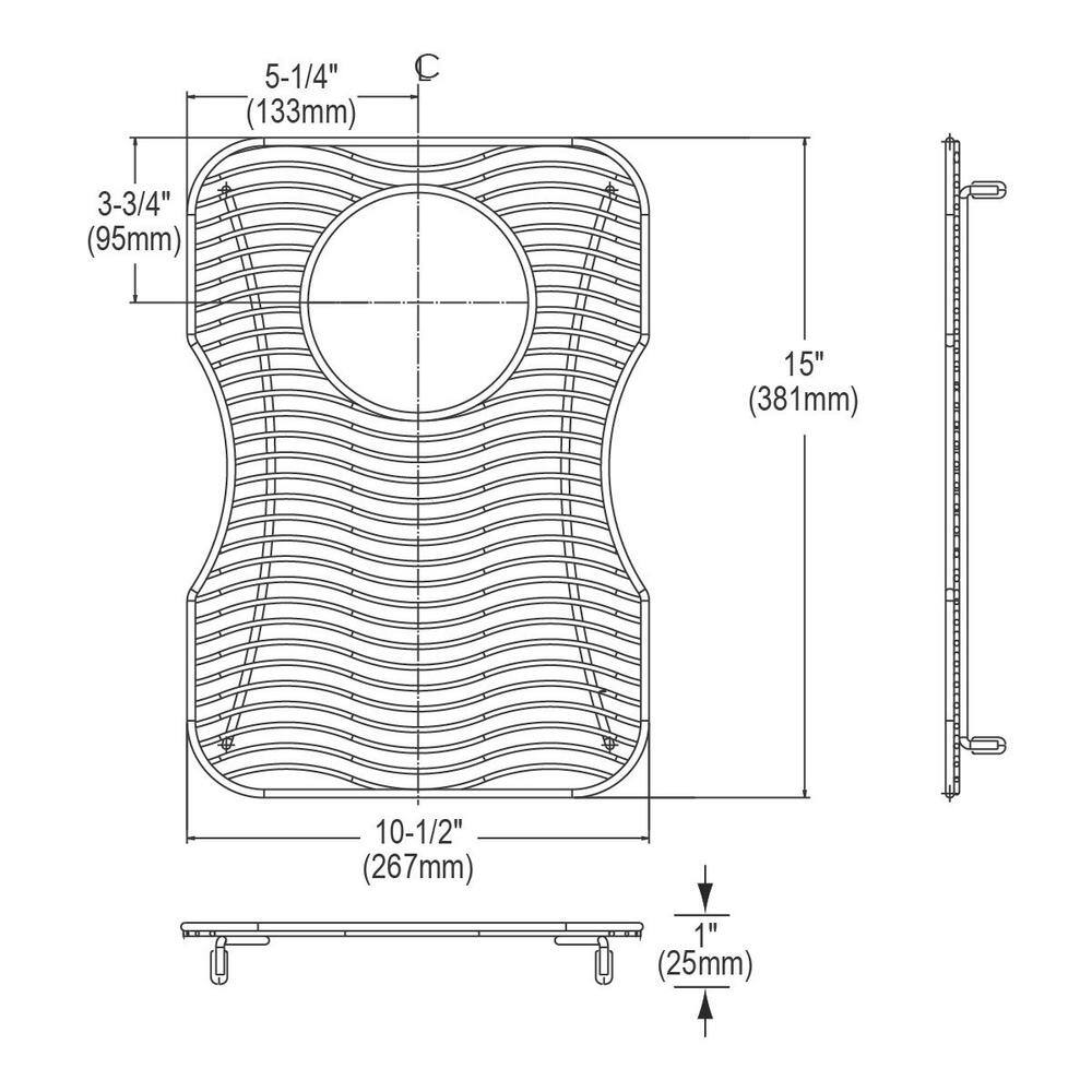 Elkay Lustertone 10.5 in. x 15 in. Bottom Grid for Kitchen Sink in Stainless Steel