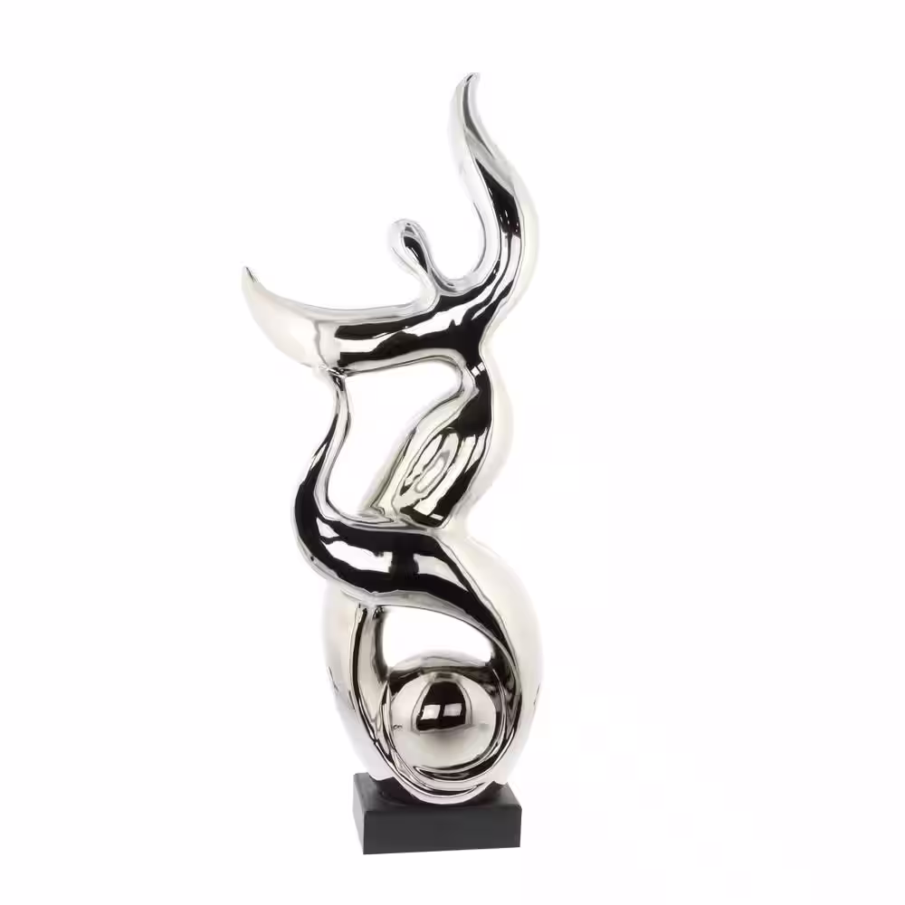 Litton Lane Silver Ceramic Dancing People Sculpture