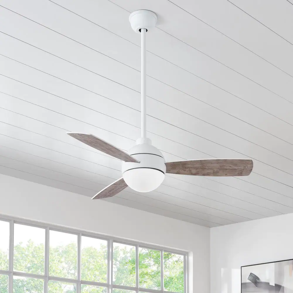 Home Decorators Collection Alisio 44 in. LED White Ceiling Fan with Light and Remote Control