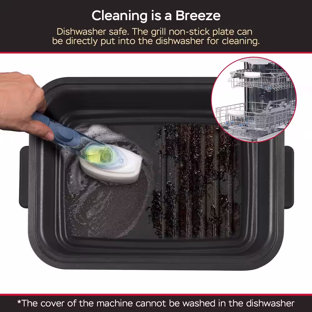 None 6 qt. Matte Black Smokeless Electric Grill Air Fryer with Preset Function and Removable Non-Stick Plate