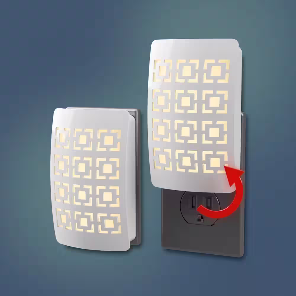 Westek White Geosquare Decoplug LED Night Light