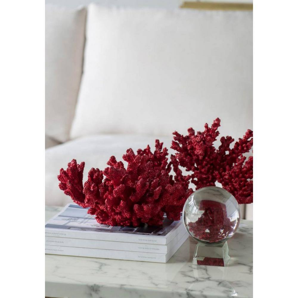 A & B Home 6 in. Society Chic Glass Sphere Decorative Statue