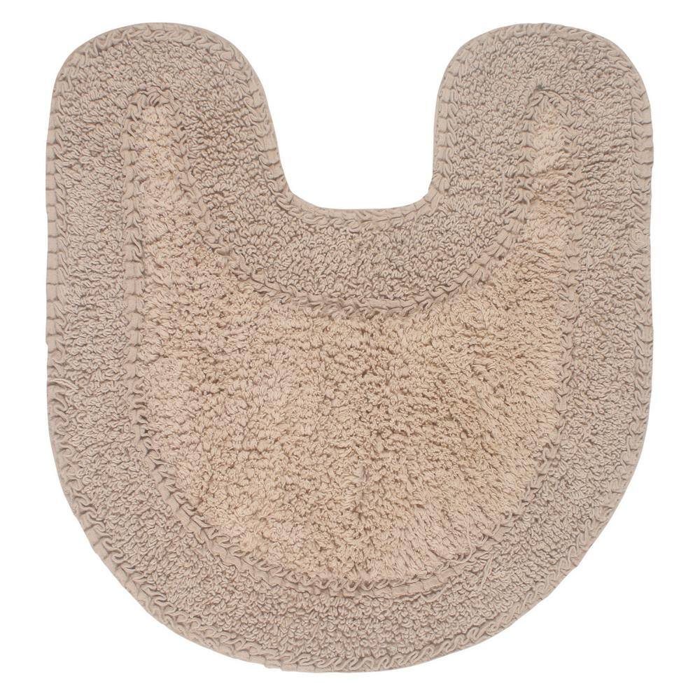 None Double Ruffle Collection 20 in. x 20 in. Beige Cotton Contour Rug