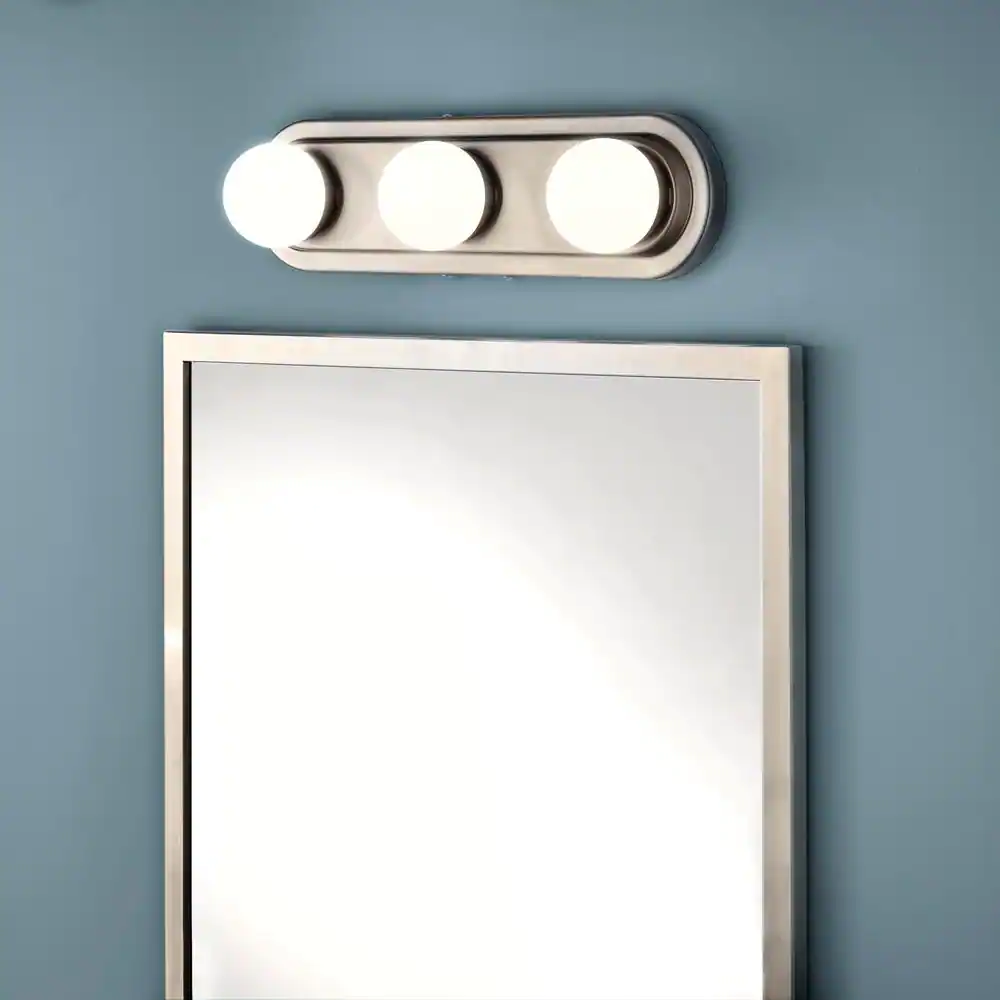 Hampton Bay Midford 3-Light Brush Nickel LED Bathroom Vanity Light Bar