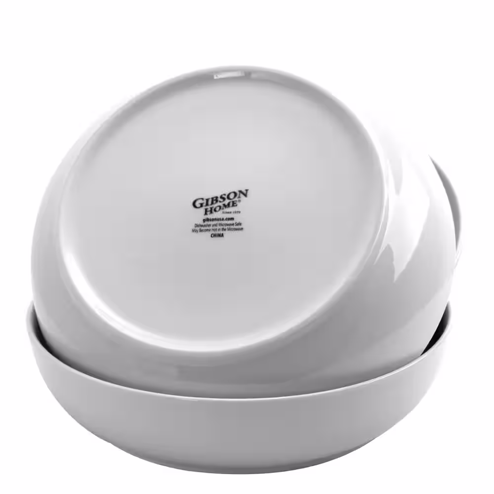 Gibson Home Extra Wide 8.5 in. White Dinner and Serving Bowl (Set of 4)