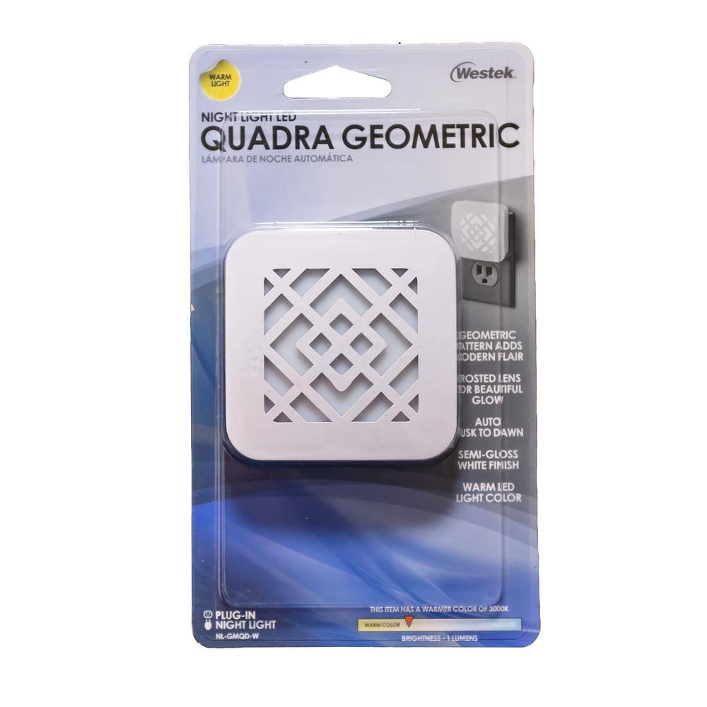 Westek LED Quadra Geometric Night Light, White
