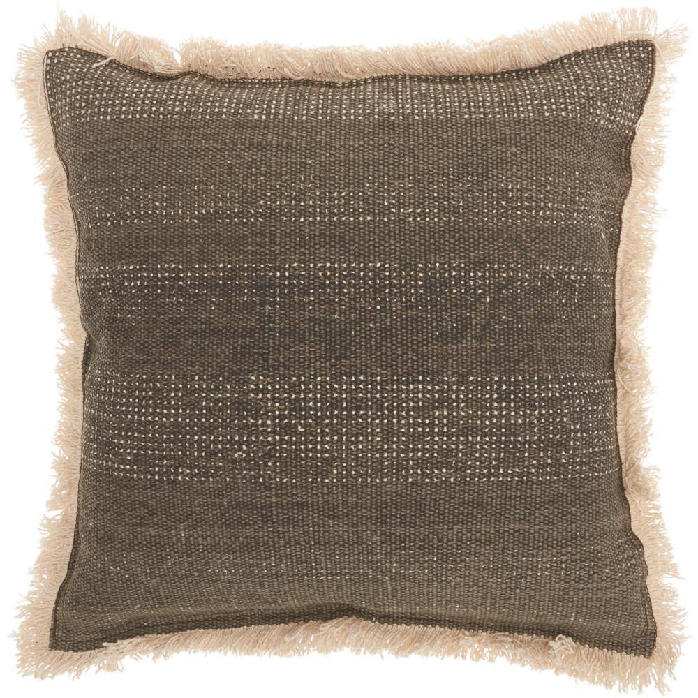 Mina Victory Lifestyles Charcoal Bohemian 18 in. x 18 in. Throw Pillow