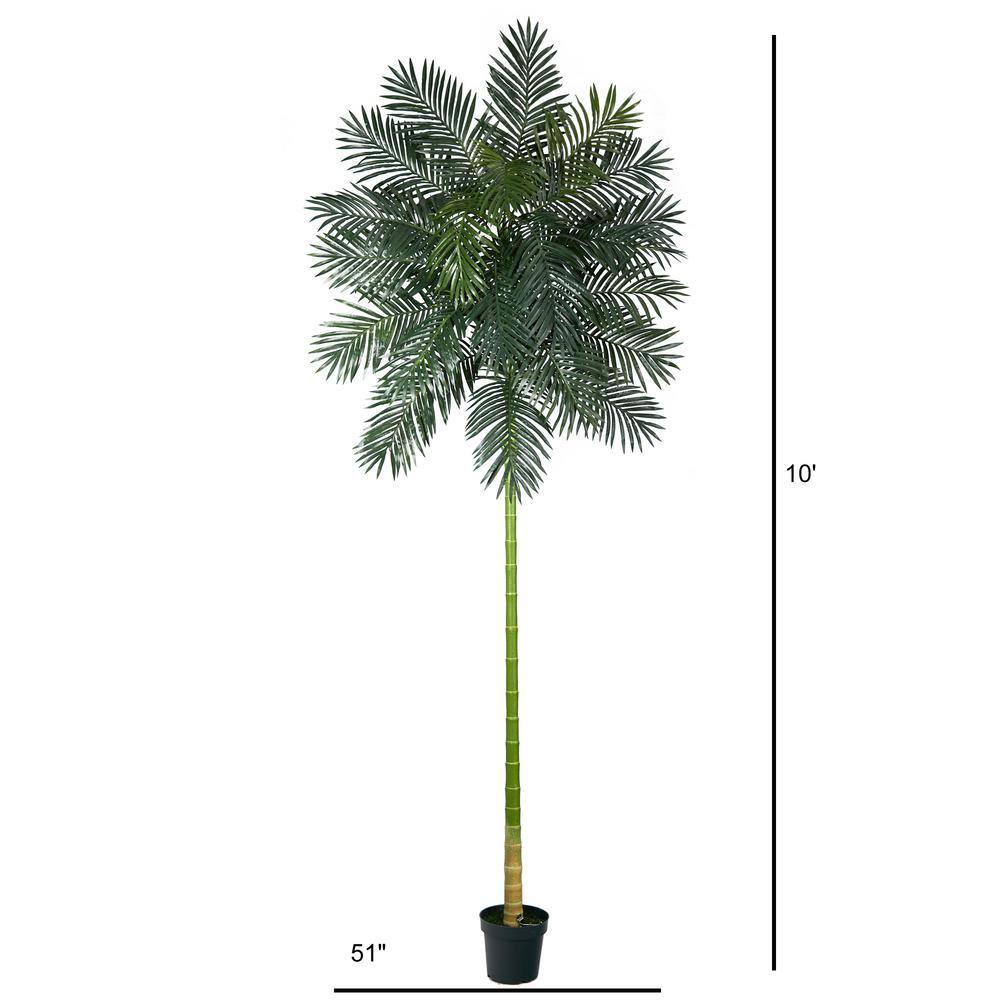 Nearly Natural 10 ft. Golden Cane Artificial Palm Tree