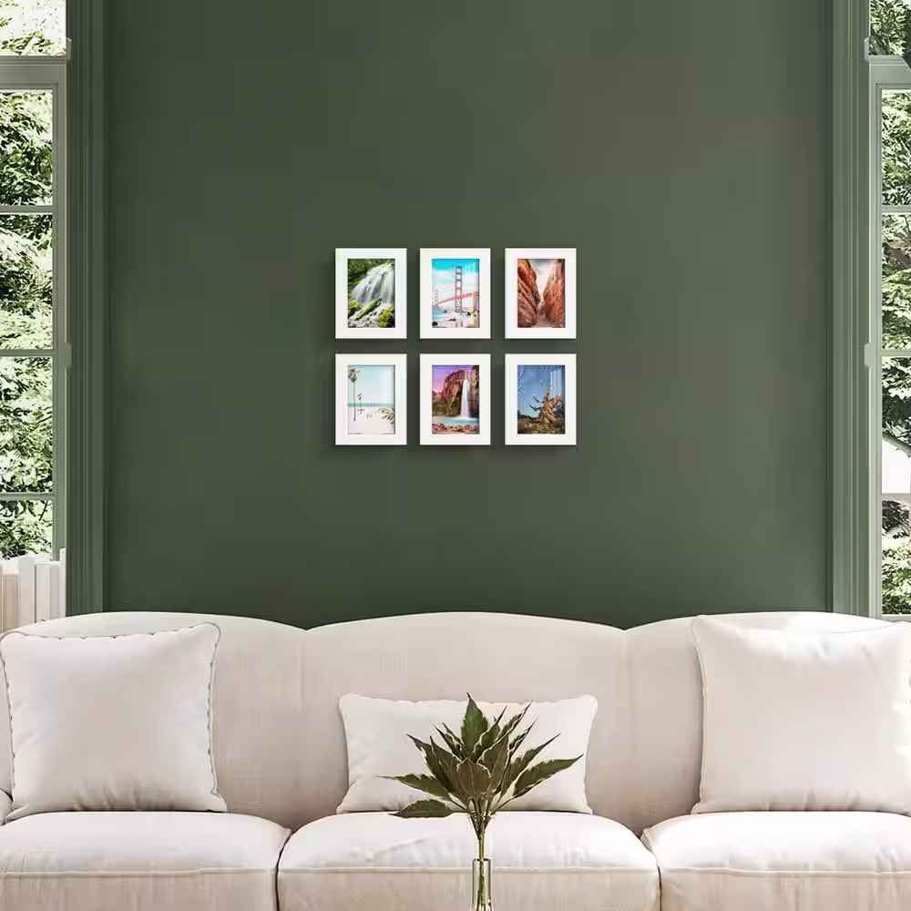 None Modern 3.5 in. x 5 in. White Picture Frame (Set of 6)