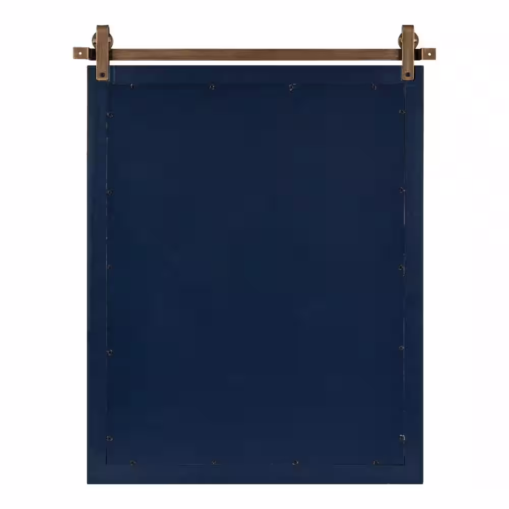 Kate and Laurel Skylan 24.00 in. W x 30.25 in. H Navy Blue Rectangle Glam Framed Decorative Wall Mirror