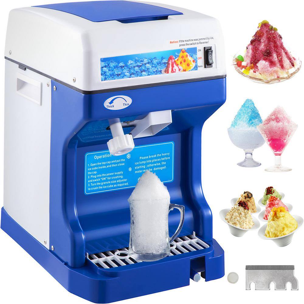 VEVOR 40 oz. Blue Snow Cone Machine Electric Shaved Ice Crusher 250W Tabletop Ice Shaving Machine 265 lb./hr