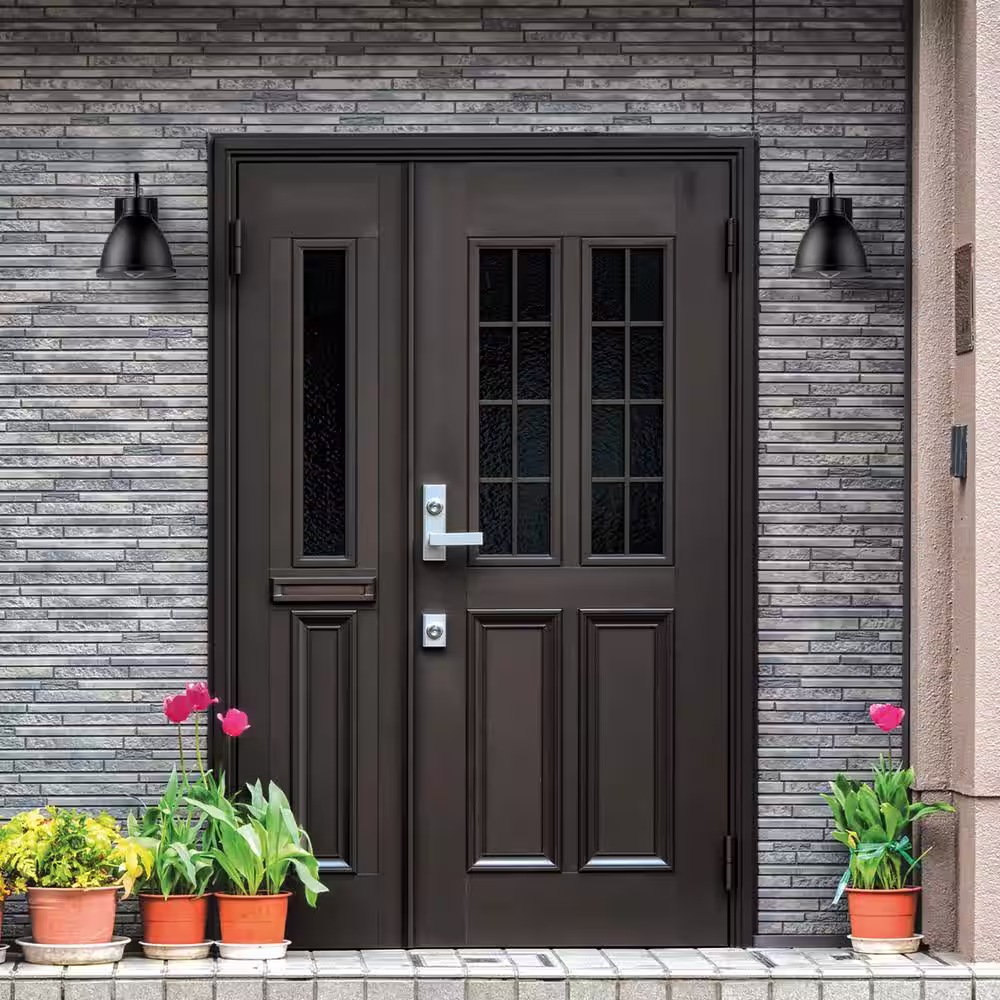 Globe Electric Swanson Matte Black Farmhouse Indoor/Outdoor 1-Light Wall Sconce