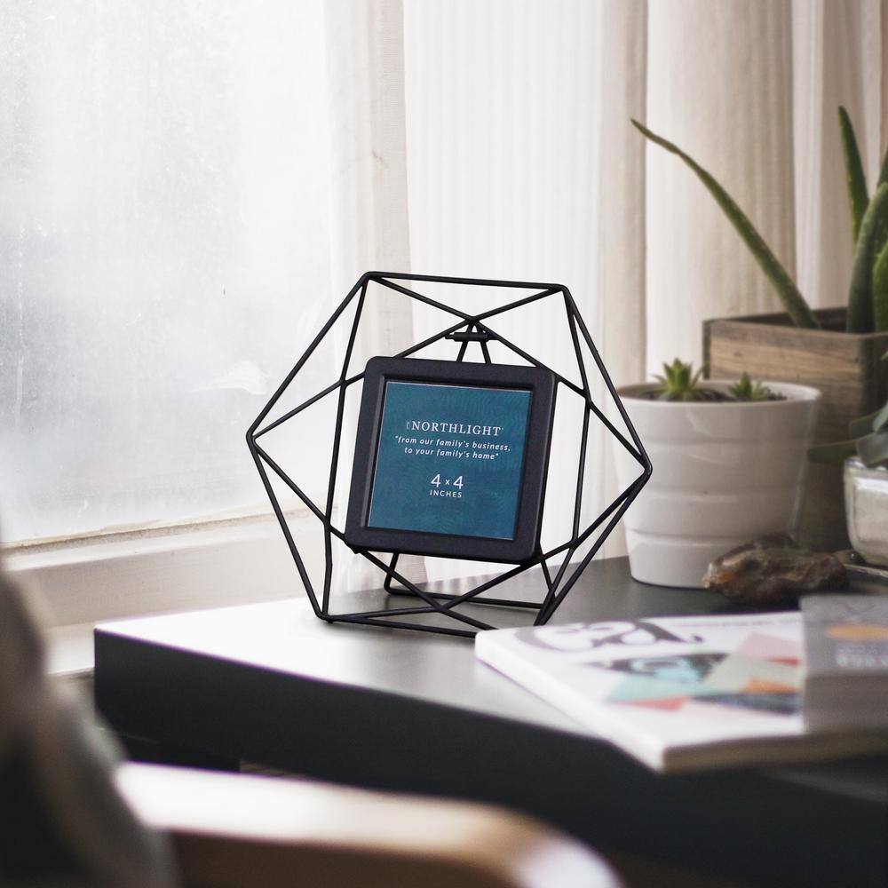 Northlight 4 in. x 4 in. Black Hexagonal Picture Frame (for All Occasions, New Year's, etc.)