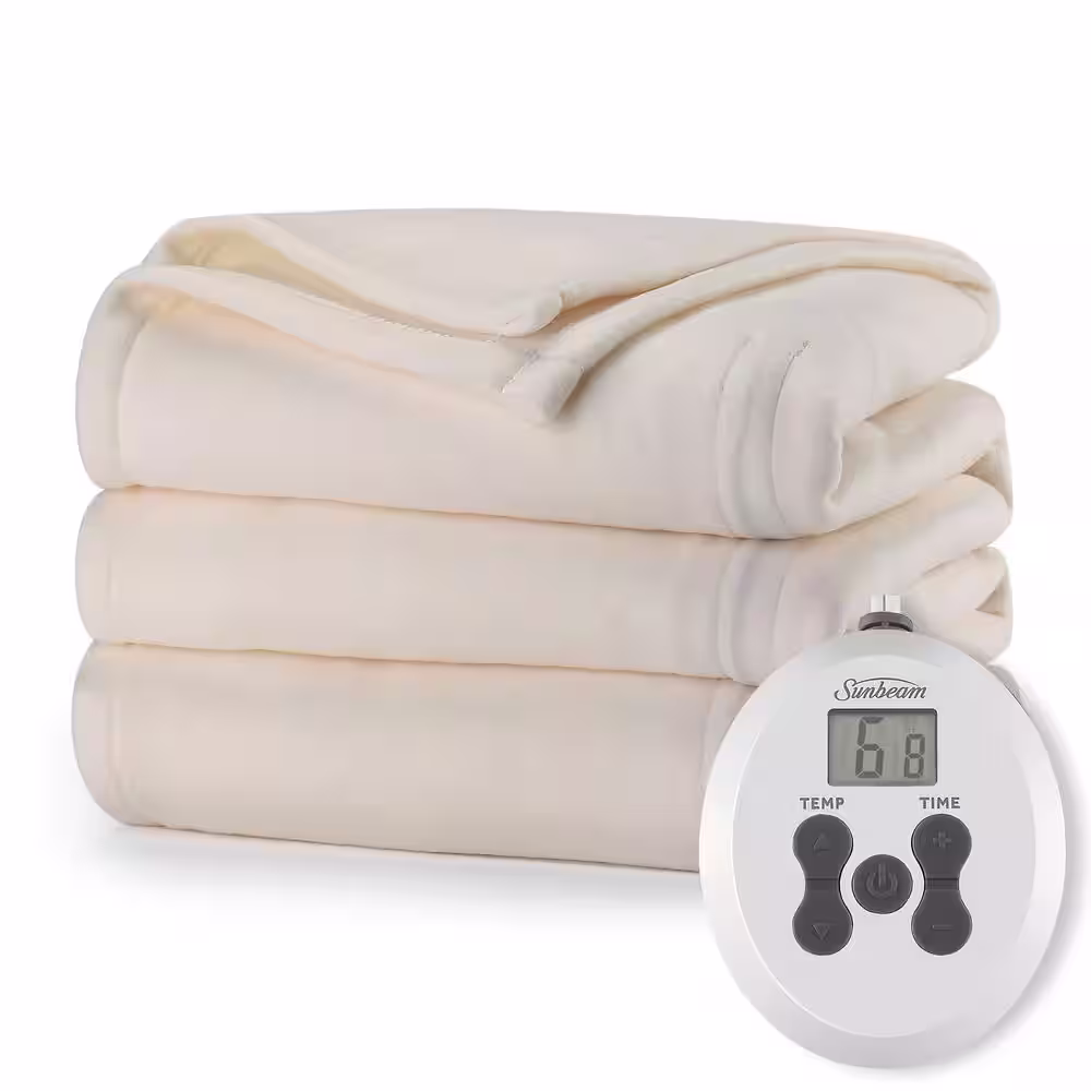 Sunbeam Cream Ultrafleece Twin Electric Blanket