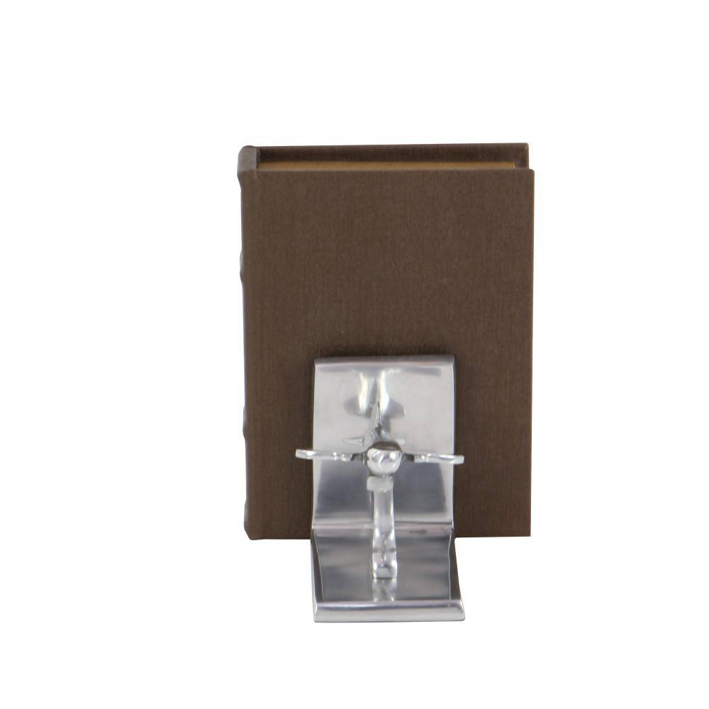 Litton Lane Silver Aluminum Airplane Bookends (Set of 2)