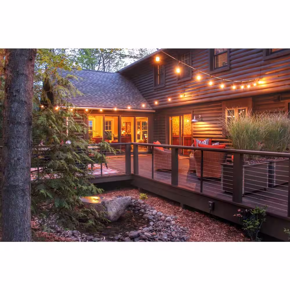 Bulbrite Outdoor/Indoor 14 ft. Plug-In G16 Bulb String Light with 10 Sockets-Bulbs included